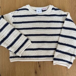 Zara Knit Sweater - Cream and navy Stripes